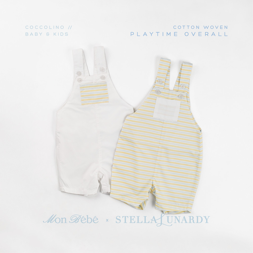 Mon Bébé x Stella Lunardy - Coccolino Baby WOVEN Playtime Overall Pack / Baju Kodok Bayi Celana Pend