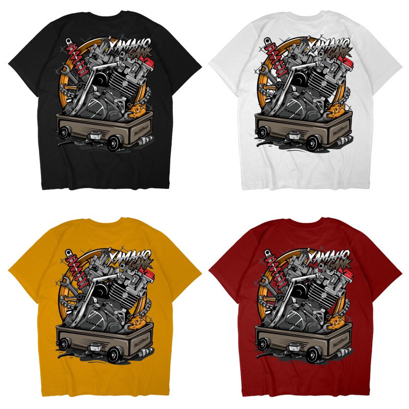 Kaos Mesin Yamaho Lengan Pendek Terbaru Baju Cowok Yamaho Gank Keren Simpel