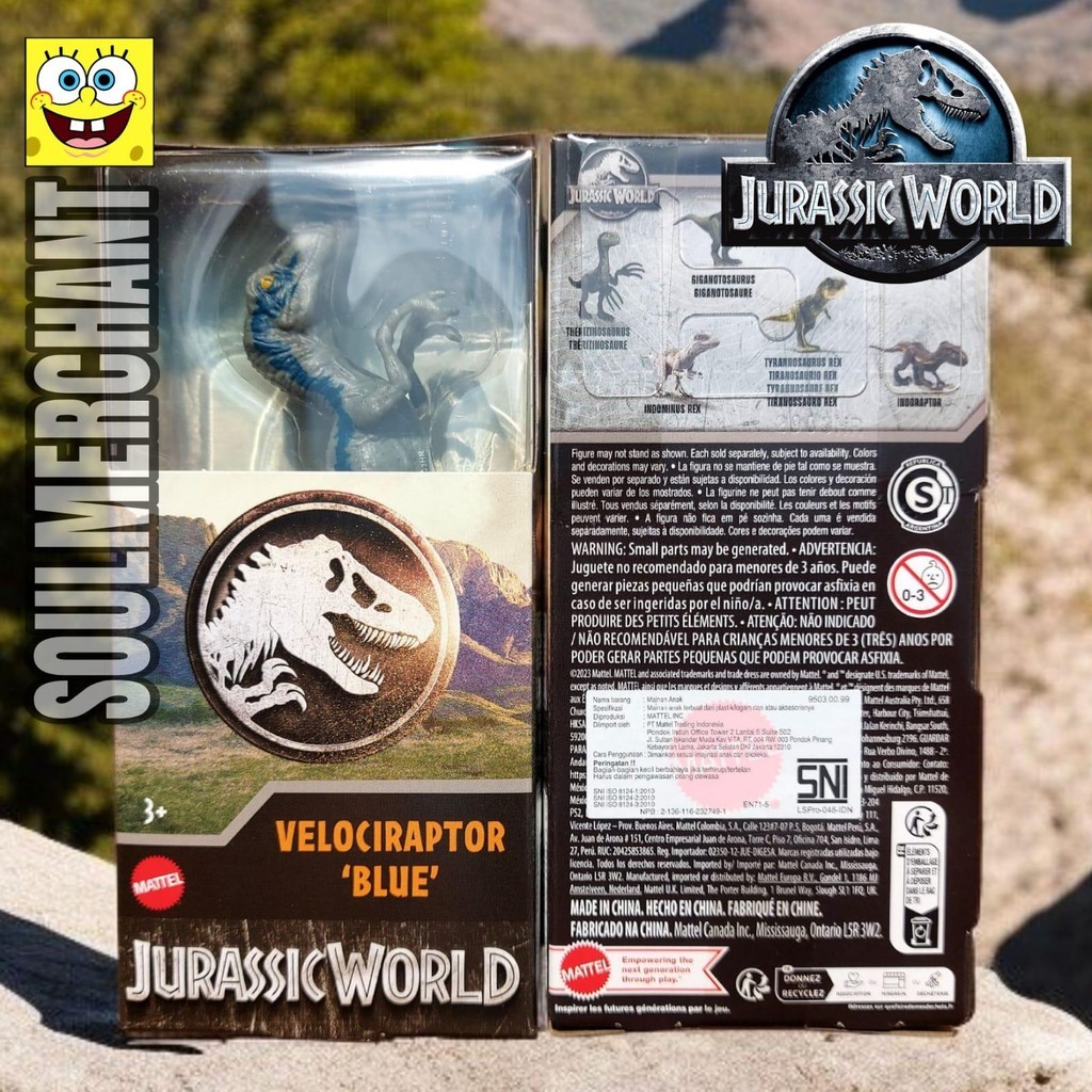 Jurassic World Velociraptor Blue Mini Figure Dinosaurus Original Mattel