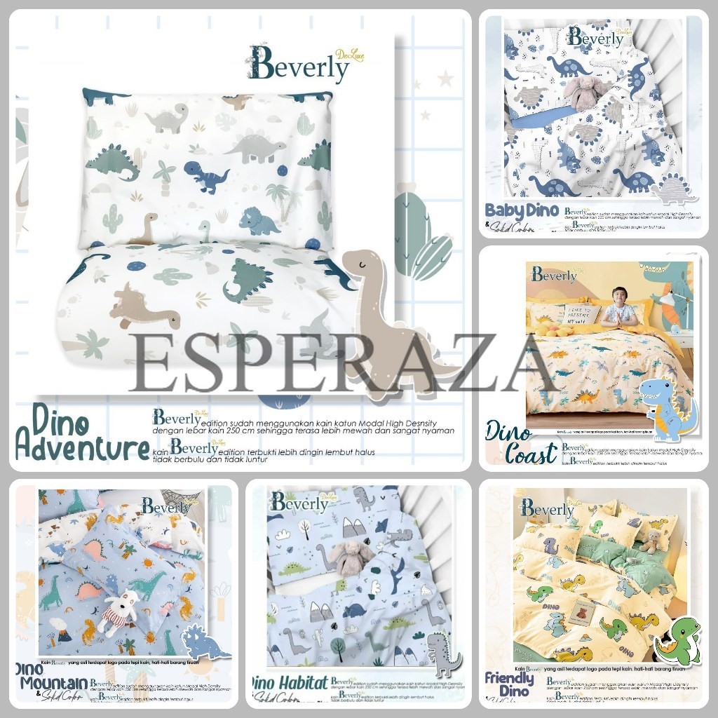 Sprei Katun Lokal BEVERLY Anak Motif Dino 001