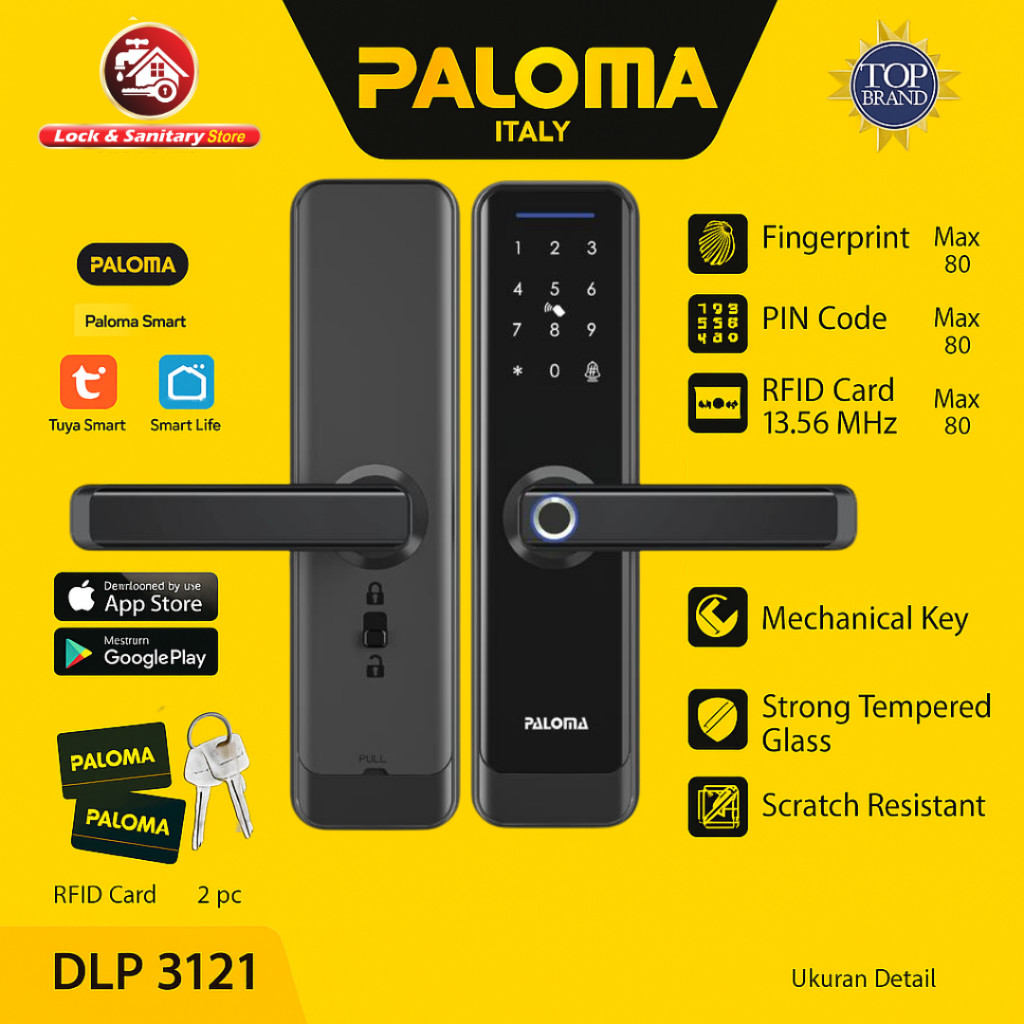 PALOMA Smart Lock DLP 3121 Digital Door Lock Smart Home Kunci Pintu Door Handle WiFi