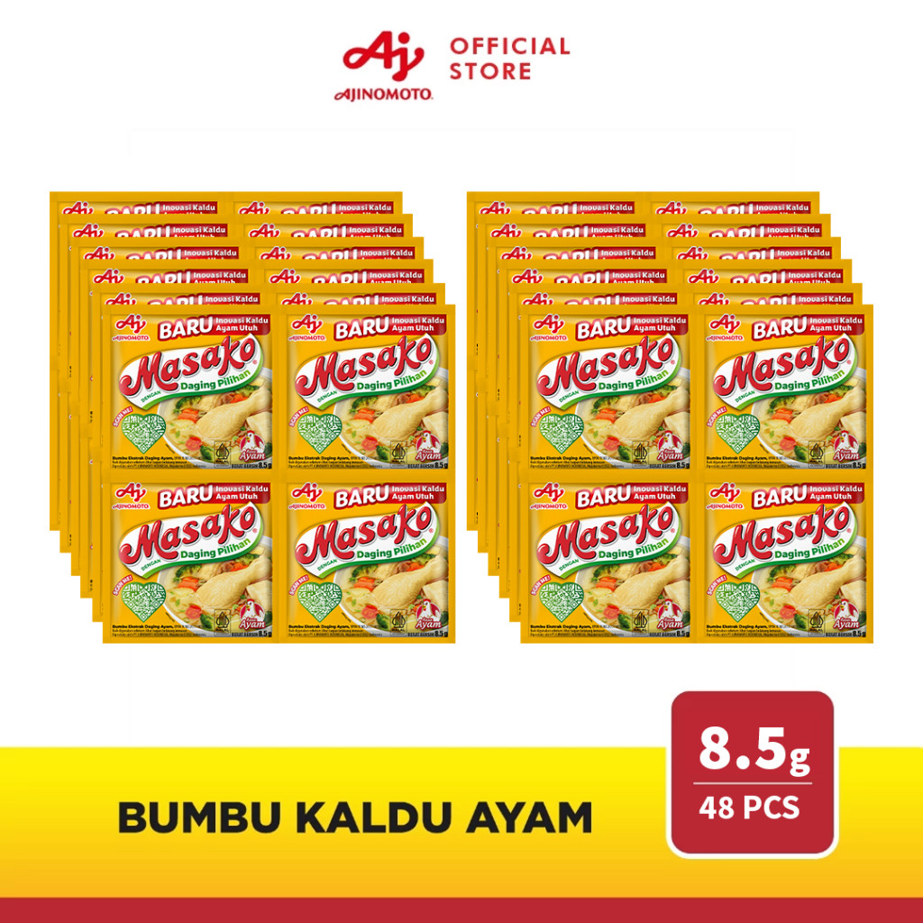 

Masako® Bumbu Kaldu Ayam Penyedap Rasa 8.5g (48 pcs)