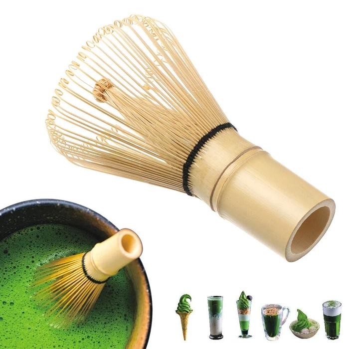 Baiben Li Chasen Bamboo Whisk Matcha Jepang Pengaduk Teh Tradisional Bambu Asli 52 & 63 Tangkai deng