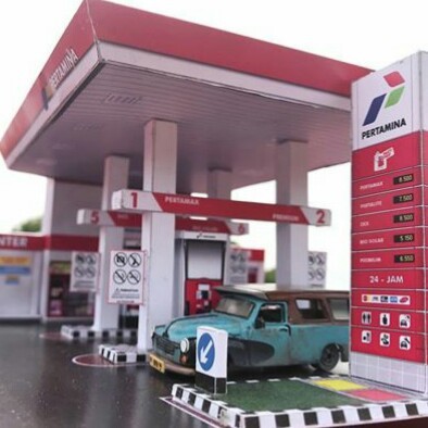 DIORAMA DIECAST SKALA 64 - MINIATUR SPBU PERTAMINA