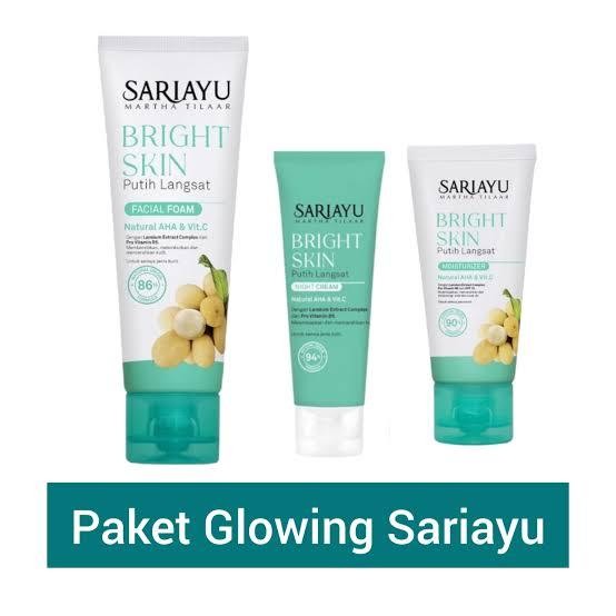 SARIAYU PAKET GLOWING BRIGHT SKIN PUTIH LANGSAT ( Facial foam, Moisturizer, Night ) 3 pc
