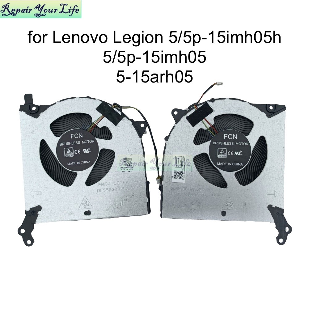 CPU GPU Cooling Fan for Lenovo Legion 5-15IMH05 5P-15IMH05H 82AW 5-15ARH05 82B5 81Y6 Laptop Cooler R