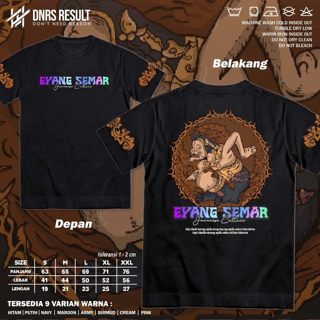 Kaos Jawa Eyang Semar Sablon Reflective Menyala - Baju Distro Wong Jowo Javanese Culture Budaya Waya