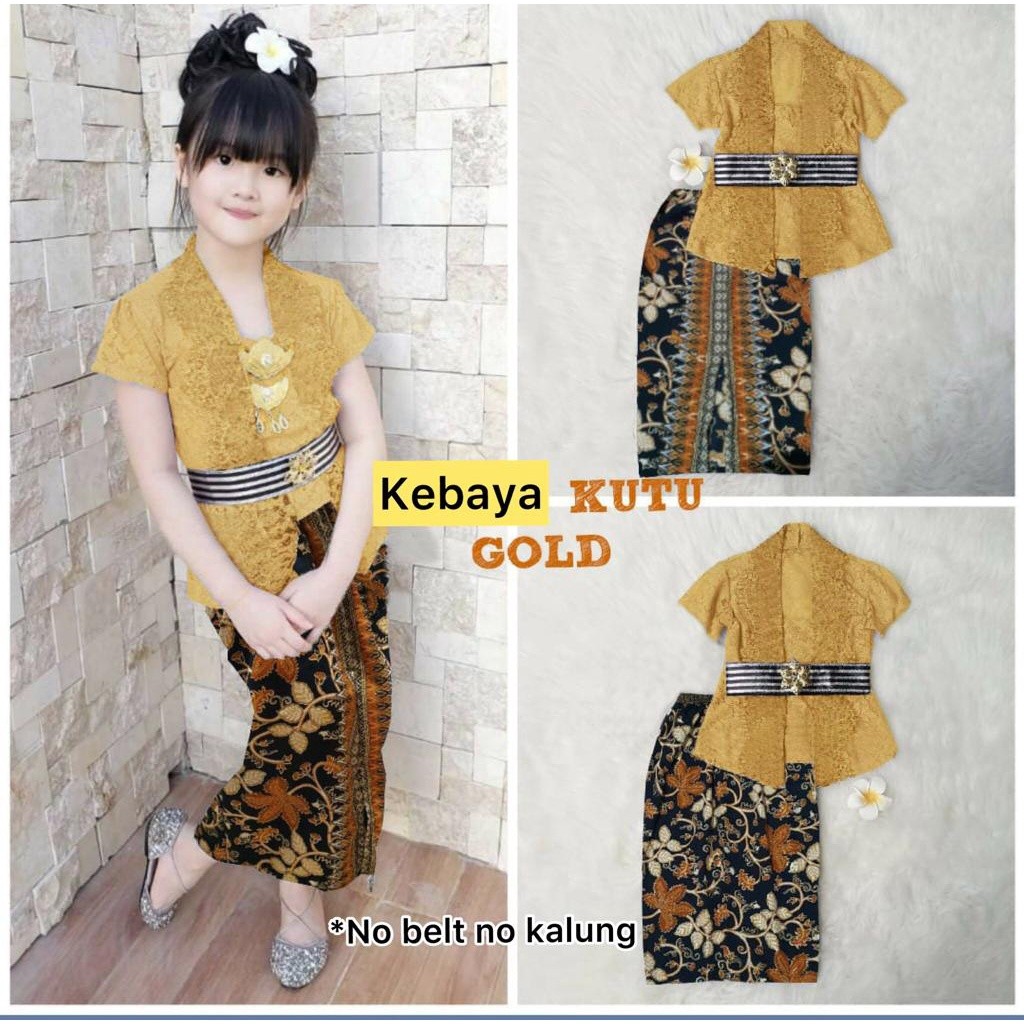 MALLALLYSON Kebaya Anak Perempuan Modern Set Kebaya Anak TK SD Setelan Kebaya Kutubaru Anak Cewek Ba