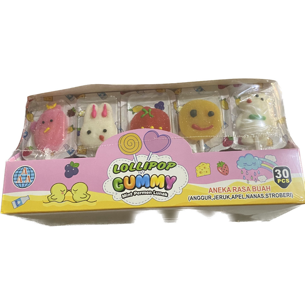 [AS] PERMEN LOLIPOP GUMMY LOLIPOP LUNAK ANEKA KARAKTER