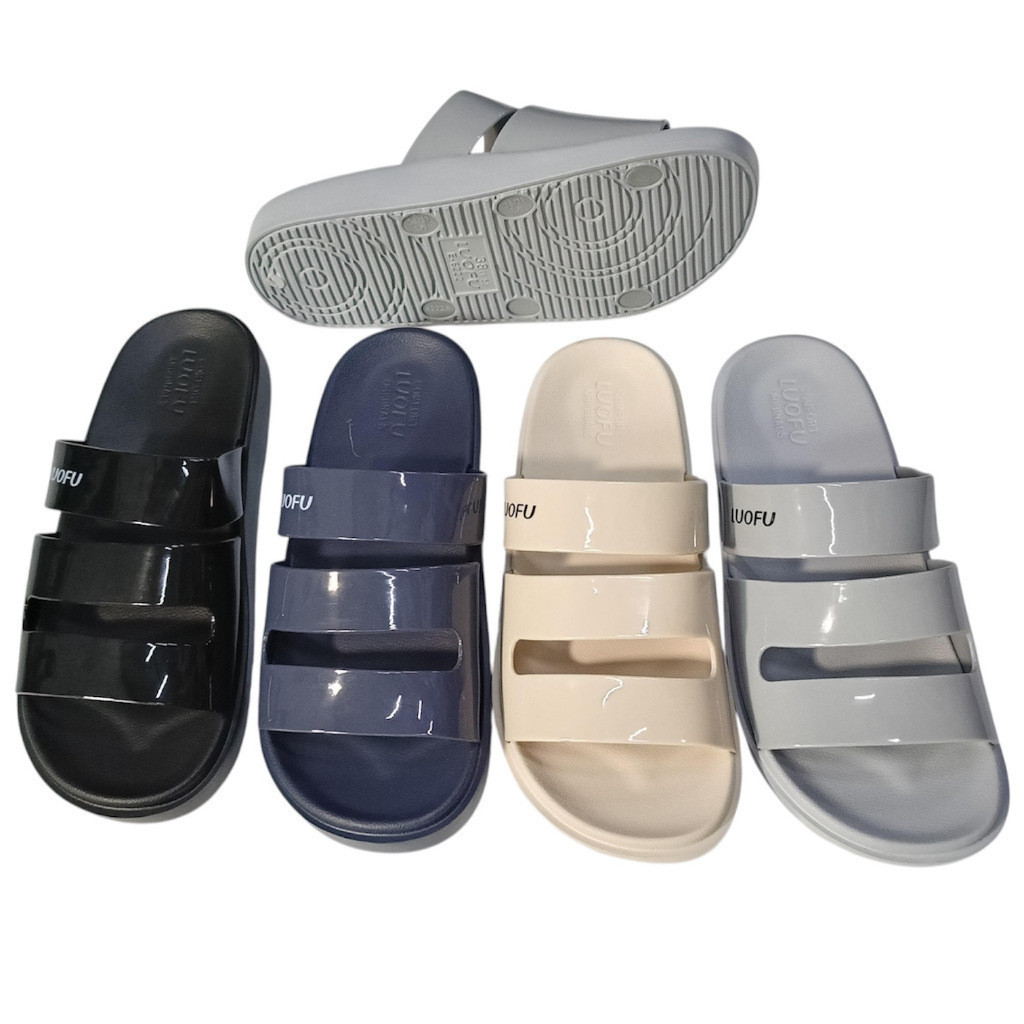 LUOFU ORIGINALS Sendal Jelly Karet Kokop Ban Tiga Eva Wanita E6222-BR  [e00]