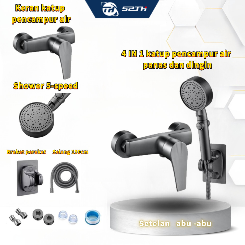 SZTH ​Set Keran Mandi Panel 3 Fungsi untuk Bathup & Shower, Dilengkapi dengan Shower Rain yang Nyama