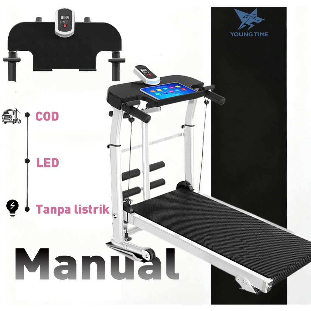 [ GERONIMO ] 【YT】Treadmill Manual Multifungsi Lipat Alat Fitness Treadmill incline Treadmill Lipat