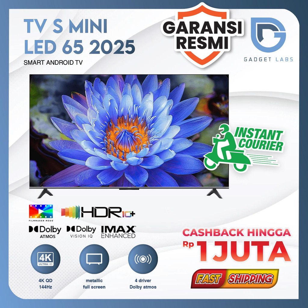 Xiaomi Mi TV S Mini LED 65" Inch 2025 4K UHD Google TV Dolby Smart Android TV - Garansi Resmi