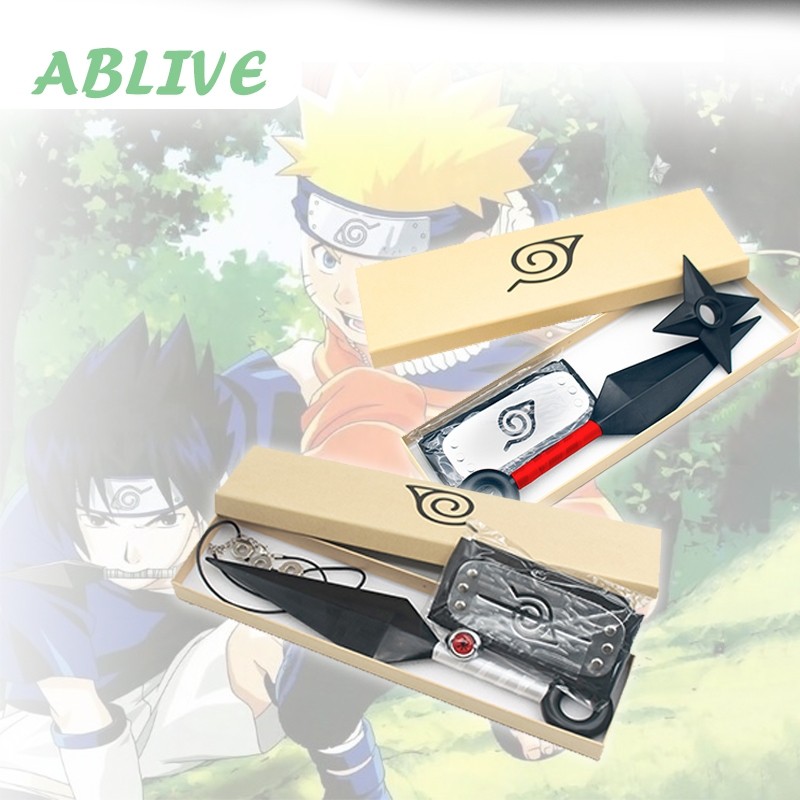 MEMELASHOP Ikat Kepala Naruto Ikat Kepala Konoha Mainan Naruto Set Cincin Itachi Dan Kalung Itachi U