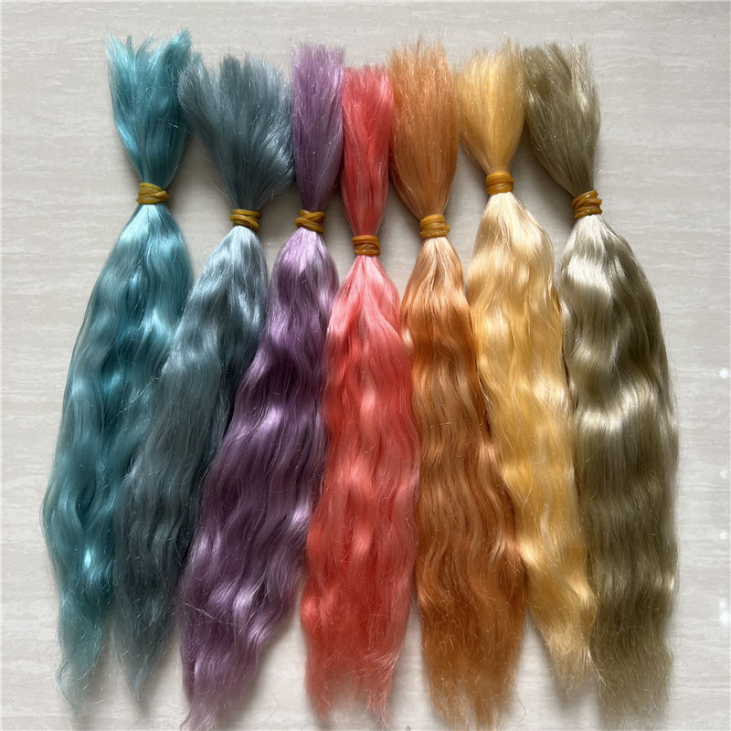 Newest Reborn Dolls Mohair Handrooted Dolls Hair Wig Blue / Green/ Coffee /Orange Colors Mohair Hair
