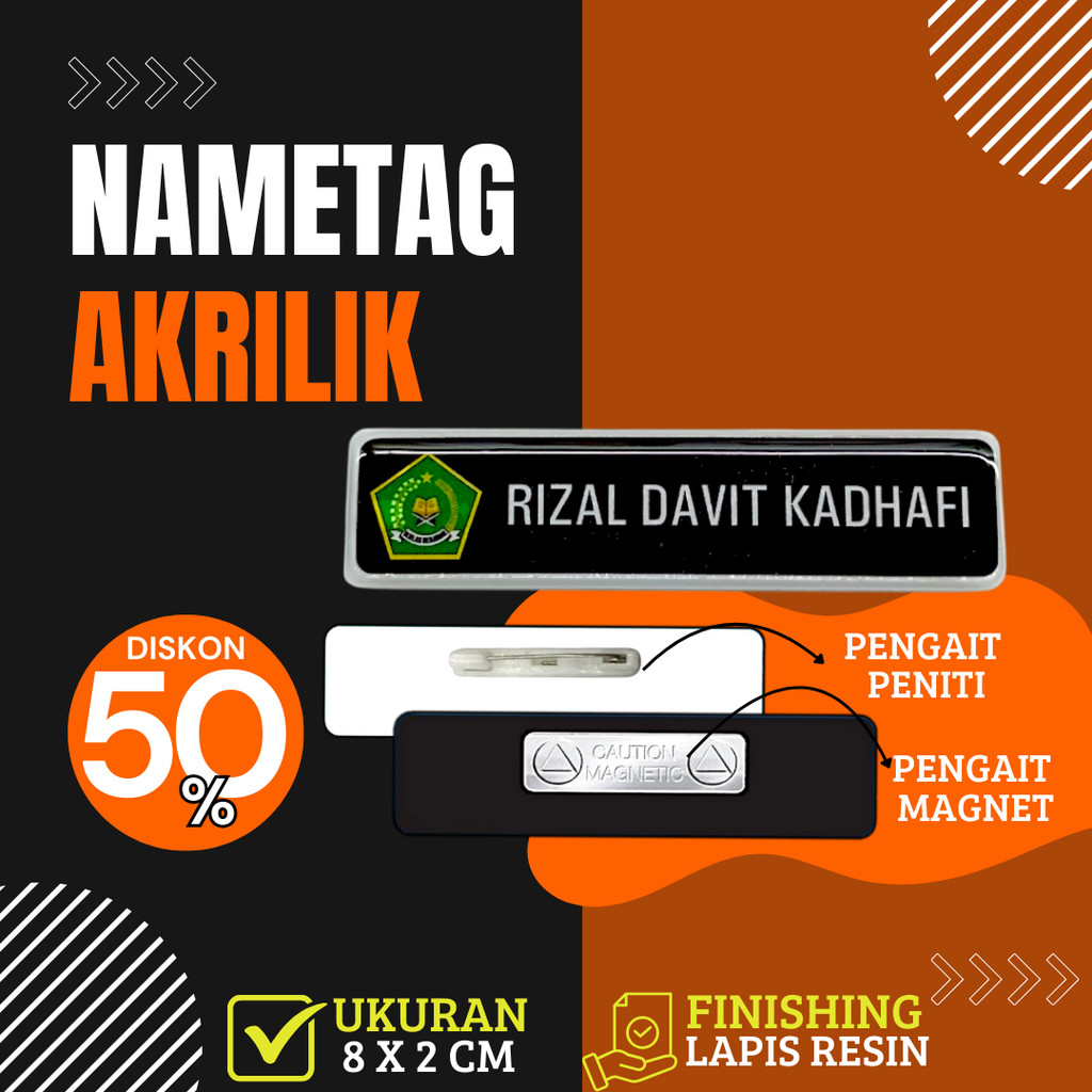 Nama Dada Plus Pin Korpri Nama Dada Kuningan Pin Korpri