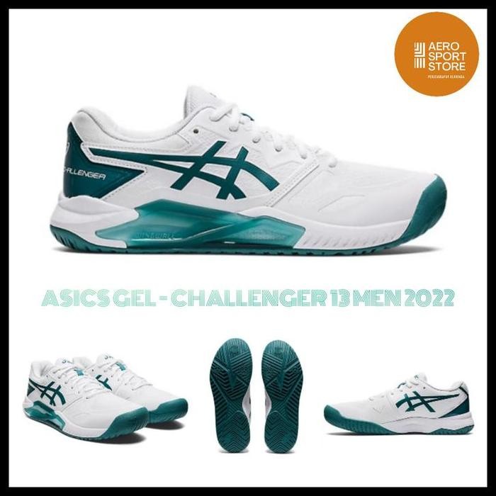 [ Sepatu Tenis Lapangan Asics Gel Challenger 13 Men 2022 - White ] Best Seller - Putih, 46 (29 cm)