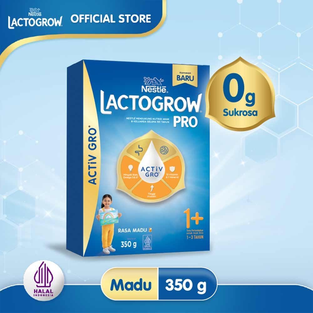 LACTOGROW 3/PRO SUSU PERTUMBUHAN 1+ MADU 350g
