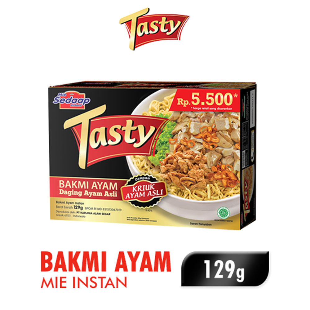 SEDAAP MIE TASTY BAKMI AYAM RP 5.500,-  129g