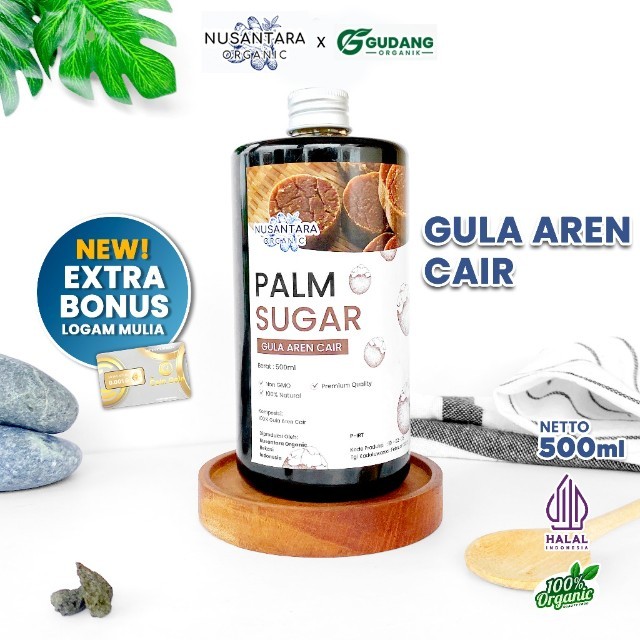 Nusantara Organic Gula Aren Murni Cair Organik Premium Asli Liquid Palm Sugar Natural 500ml