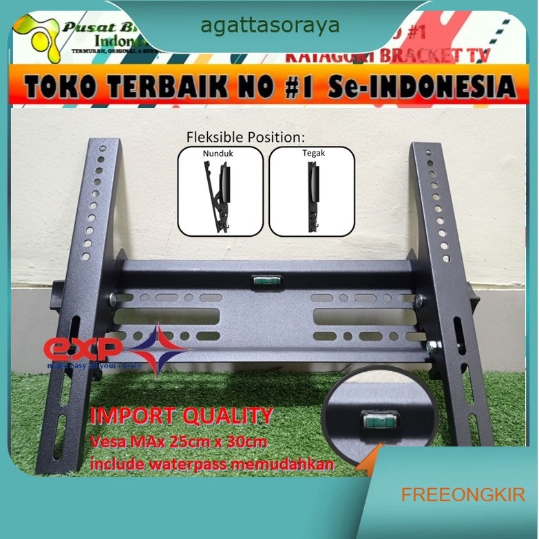Bracket TV AKARI 21" s/d 43" waterpass GARANSI 100% COCOK IMPORT QUALITY