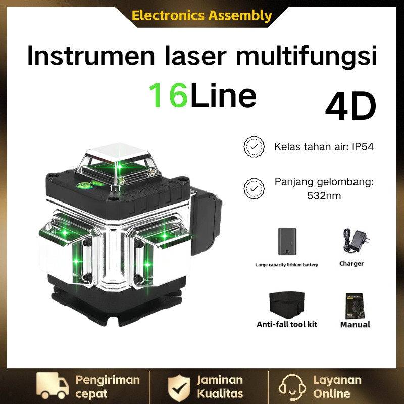 【COD】4D 16 Line Laser Level Mesin Self Digital Meteran Laser Multifungsi Level Waterpass Laser Keram