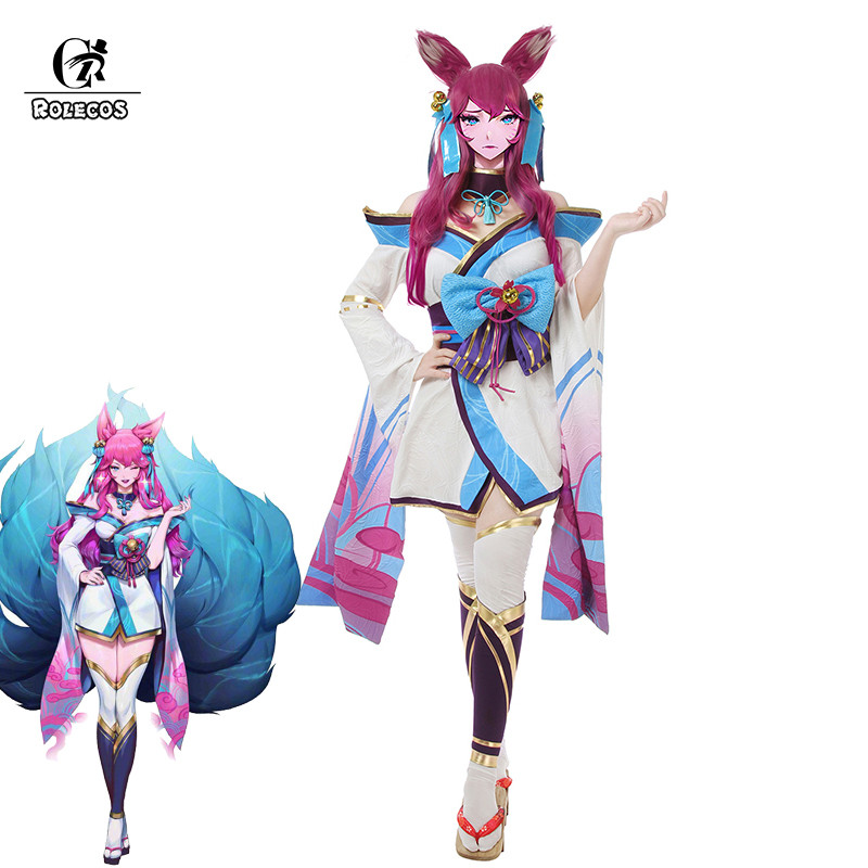 ROLECOS Game LOL Spirit Blossom Ahri Cosplay Costumes Sexy Dresses Spirit Blossom Ahri Costumes for 