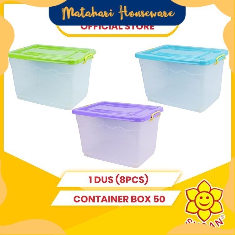 NINJA MEDAN - 1DUS (8pcs) Container Box 50 - Box Plastik Serbaguna - Kontainer Box - Keranjang Serba