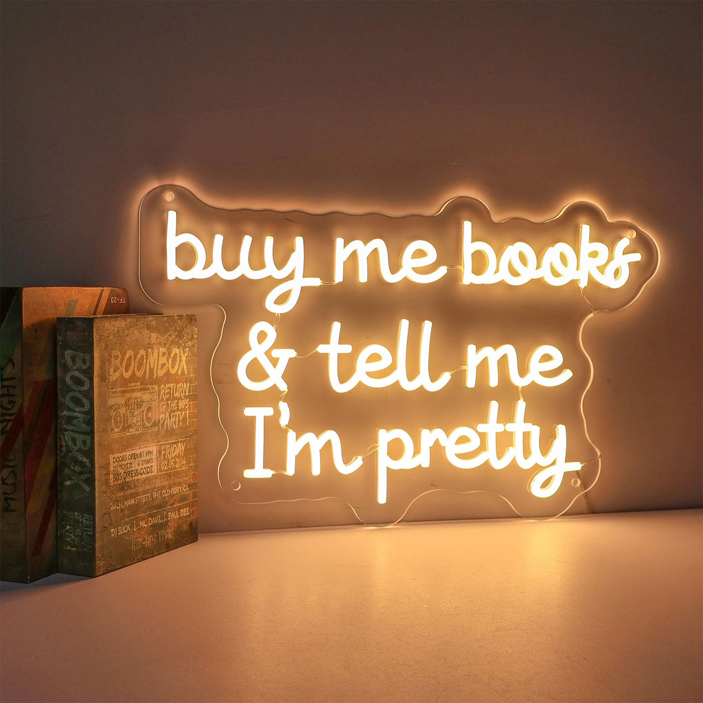 Reading Neon Sign Book Lover Gift Home library Wall Art Decor Library Sign Pretty Encourage Birthday
