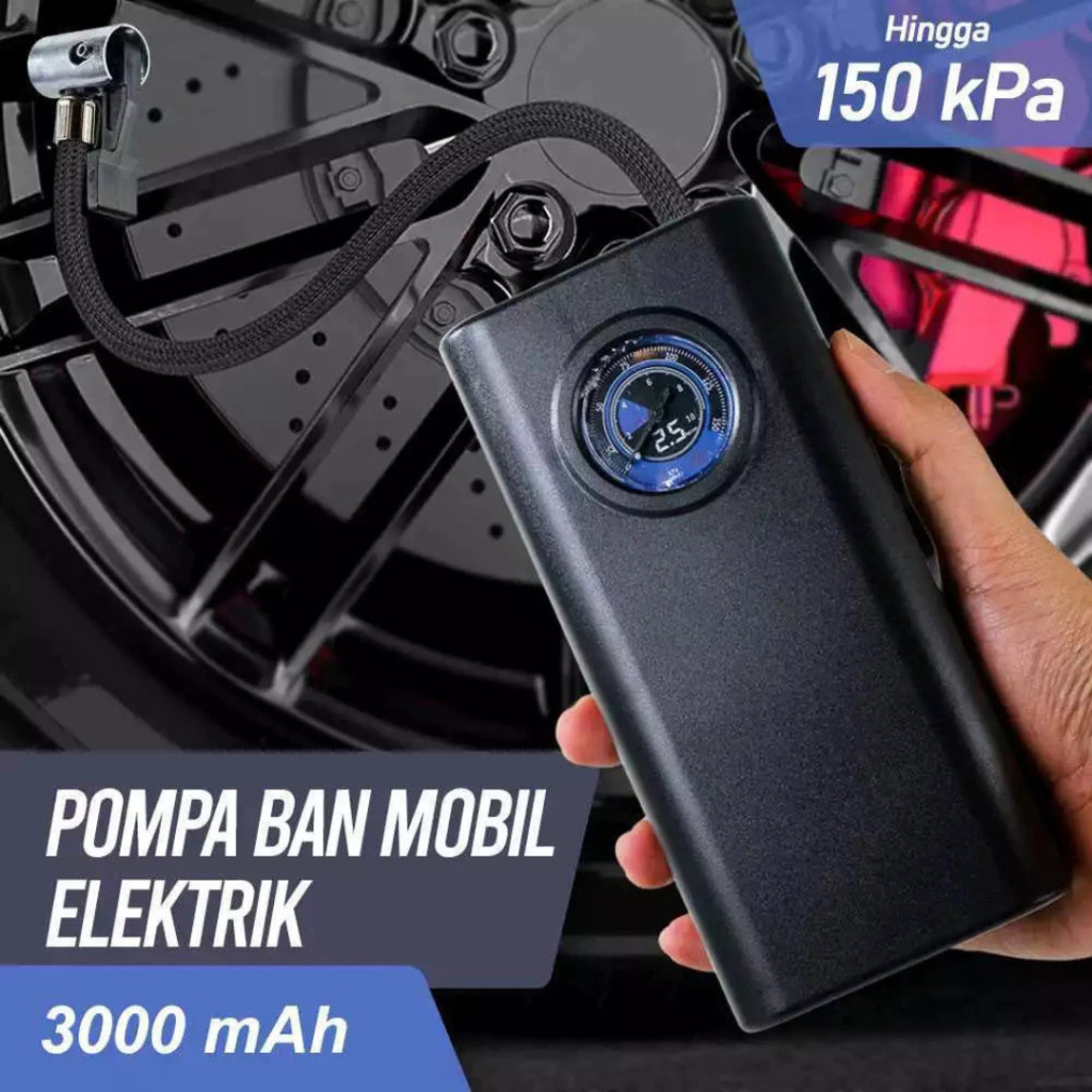 Pompa Ban Elektrik Portable Motor & Mobil & Sepeda & Bola Digital USB