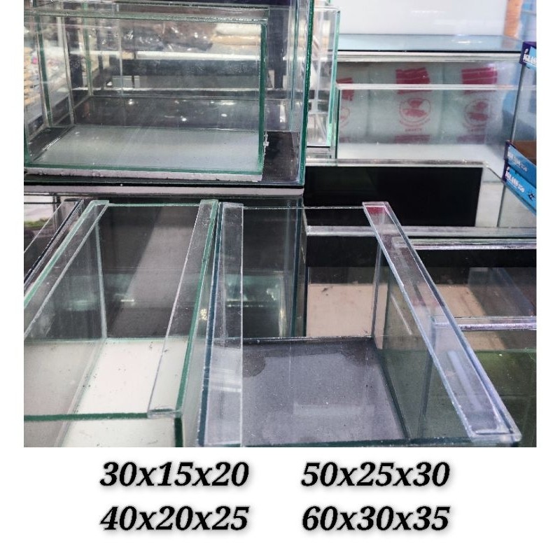 Aquarium Kaca Ukuran 30, 40, 50, 60, 80 Cm Background