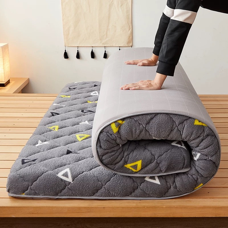Lamb Wool Mattress Tatami Floor Mattress Bed Portable Futon Flannel Mattress Student Dormitory Soft 