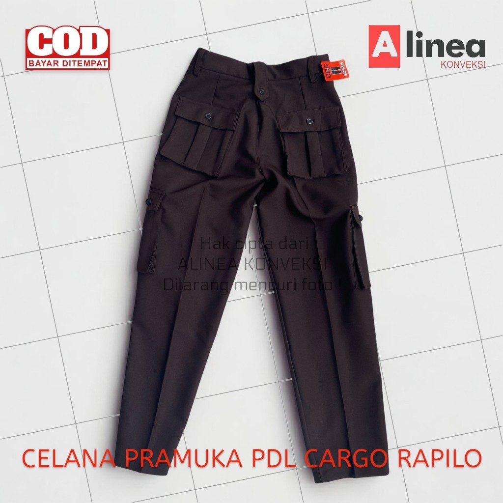 (Termurah) Celana Pramuka Gombrong PDL Cargo 6 Saku Bahan Rapilo SMP / SMA / PEMBINA