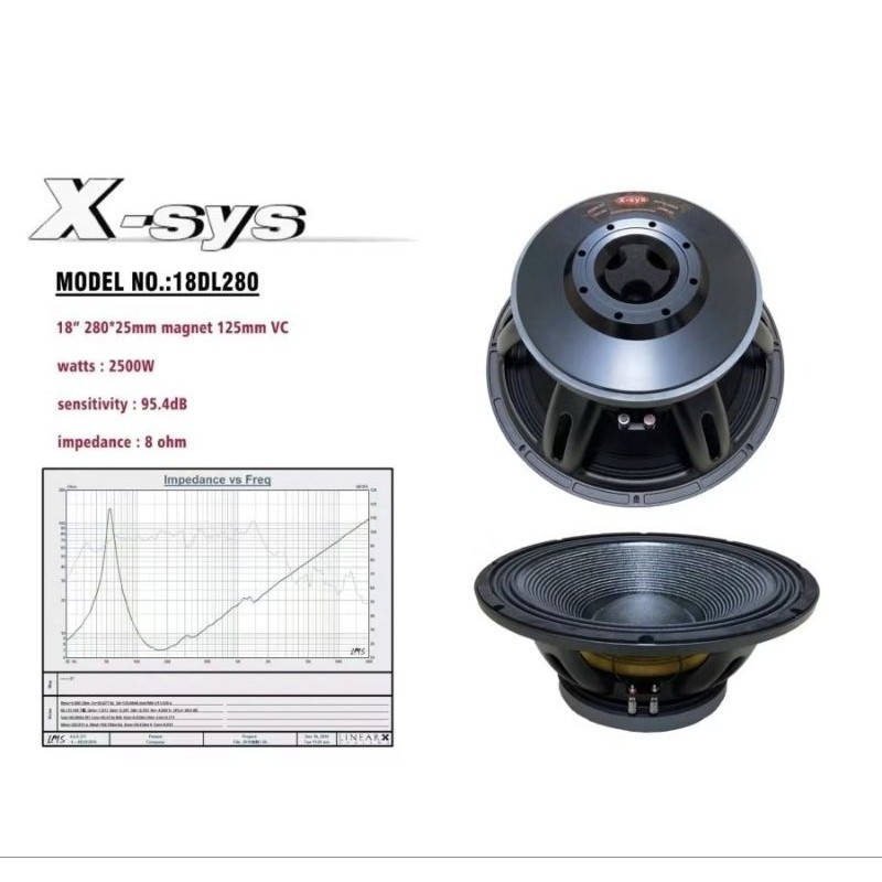 SPEAKER KOMPONEN X-SYS 18 INCH 18DL280