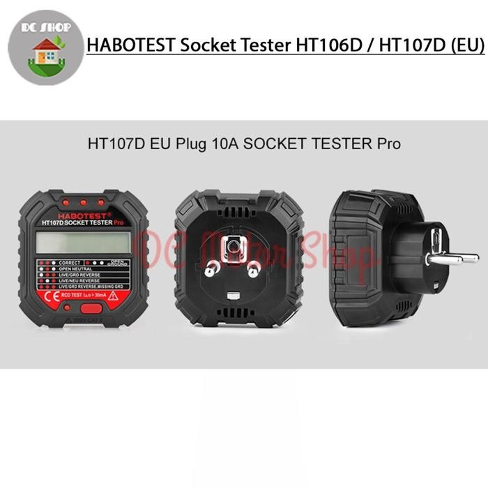 Alat Uji Grounding HABOTEST Stop Kontak Voltage Tester HT106D / HT107D - HT106D Terlaris