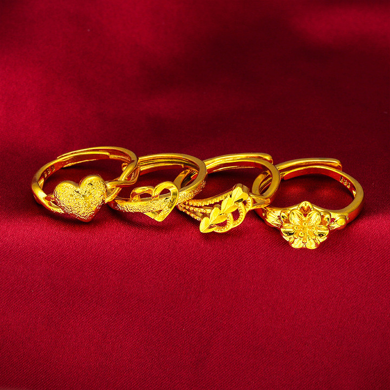 Cincin emas pasir Vietnam, perhiasan emas imitasi 24K, produk pernikahan, pasokan pasar malam, cinci