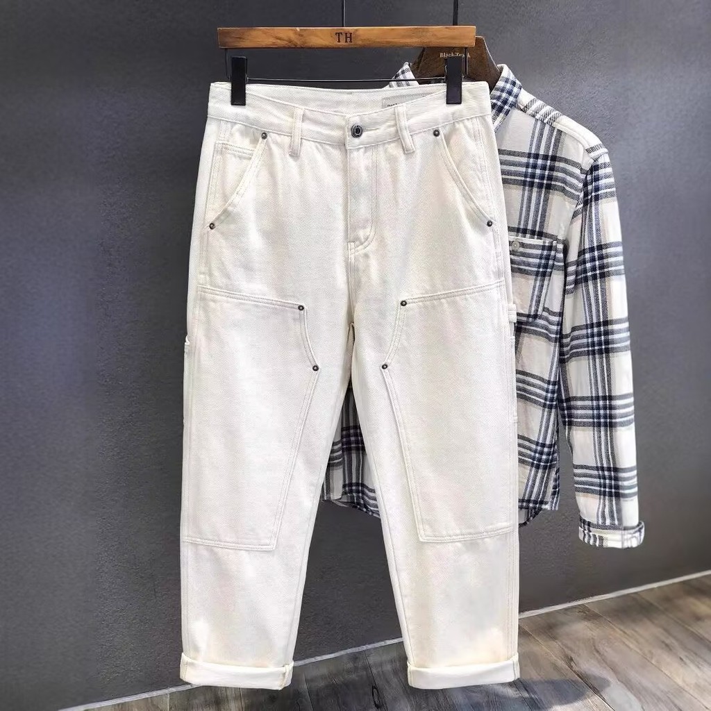 Celana panjang pria ukuran besar warna putih