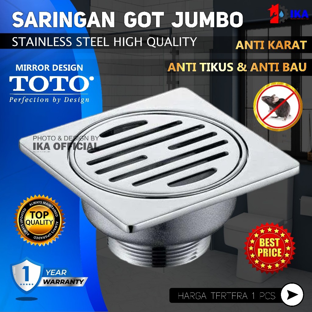 Saringan Floor Drain - High Quality 4,5 " MODEL TOTO mirror / 11,5 cm Saringan Lantai kamar Mandi St