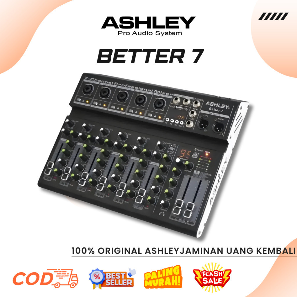 Mixer Ashley Better 7 7 Channel Mixer,5 Mono / 2 Stereo