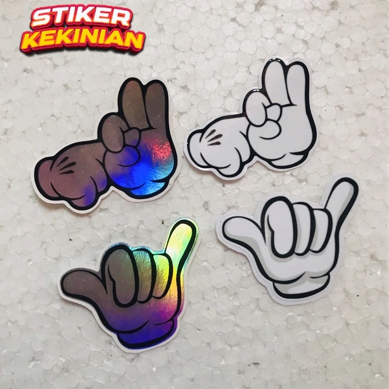Stiker Tangan Ritrama dan Hologram Cutting Laminasi Glossy JDM