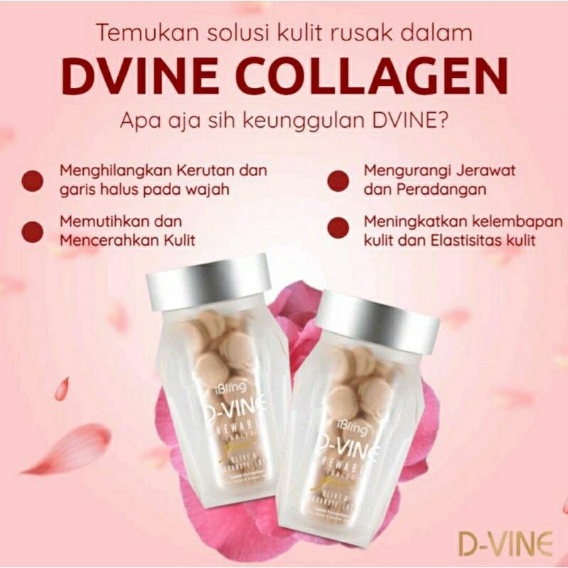 DVINE Collagen Original 100% Ori D Vine Suplemen Pemutih Kulit Bpom