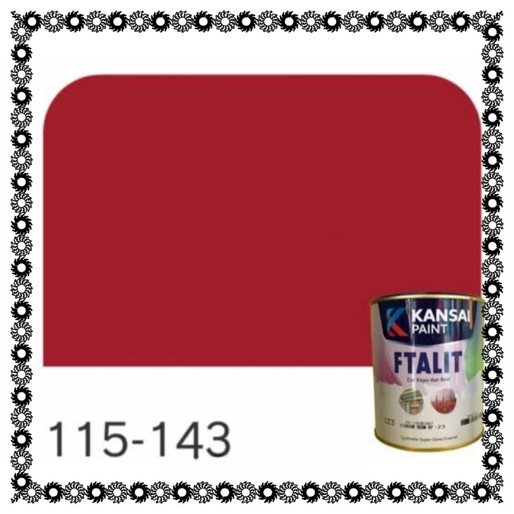 Cat minyak Ftalit kansai paint 1 kg permanent red 143