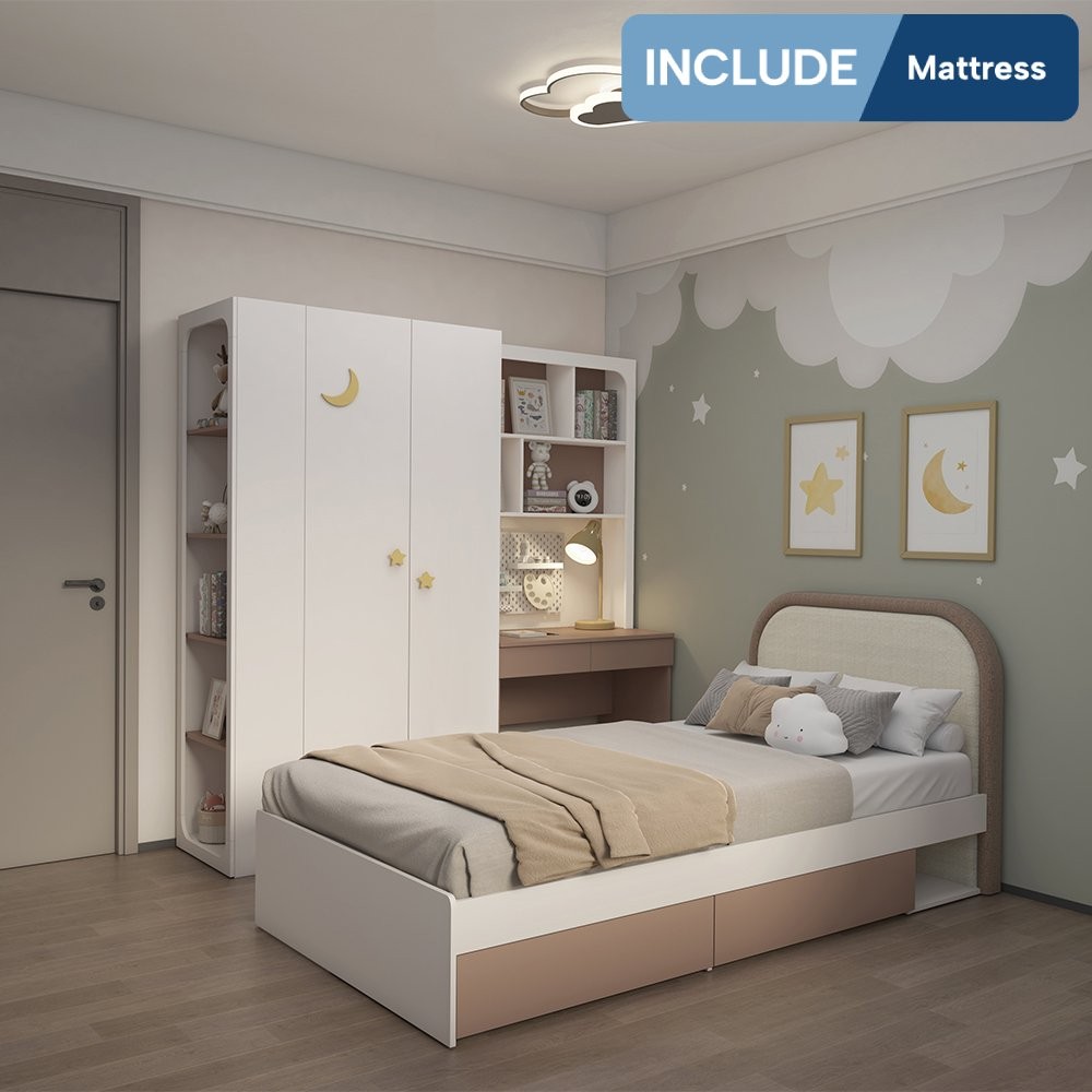 Informa 100X200 cm Iora Set Kamar Tidur Anak Dengan Kasur - Cokelat Set Bedroom Furniture Kamar Tidu