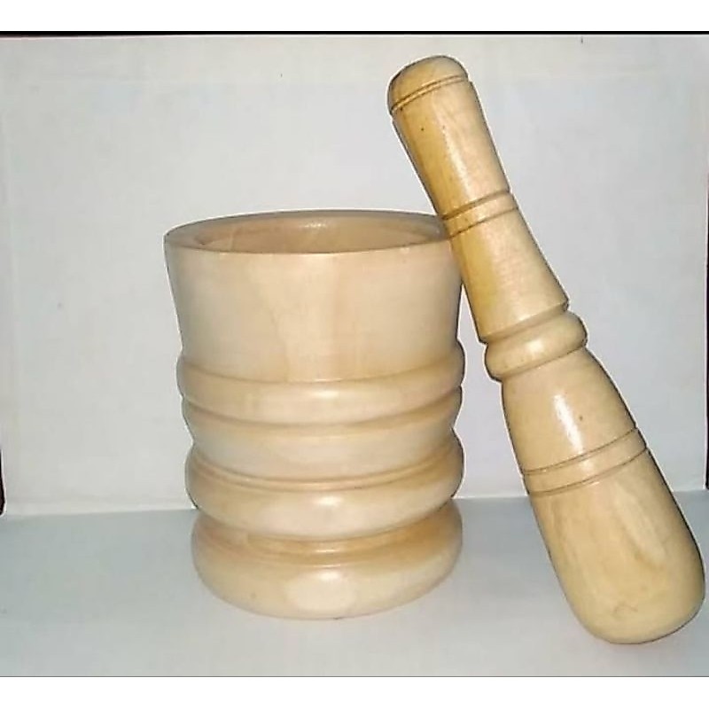 lumpang kayu satu set sama alu