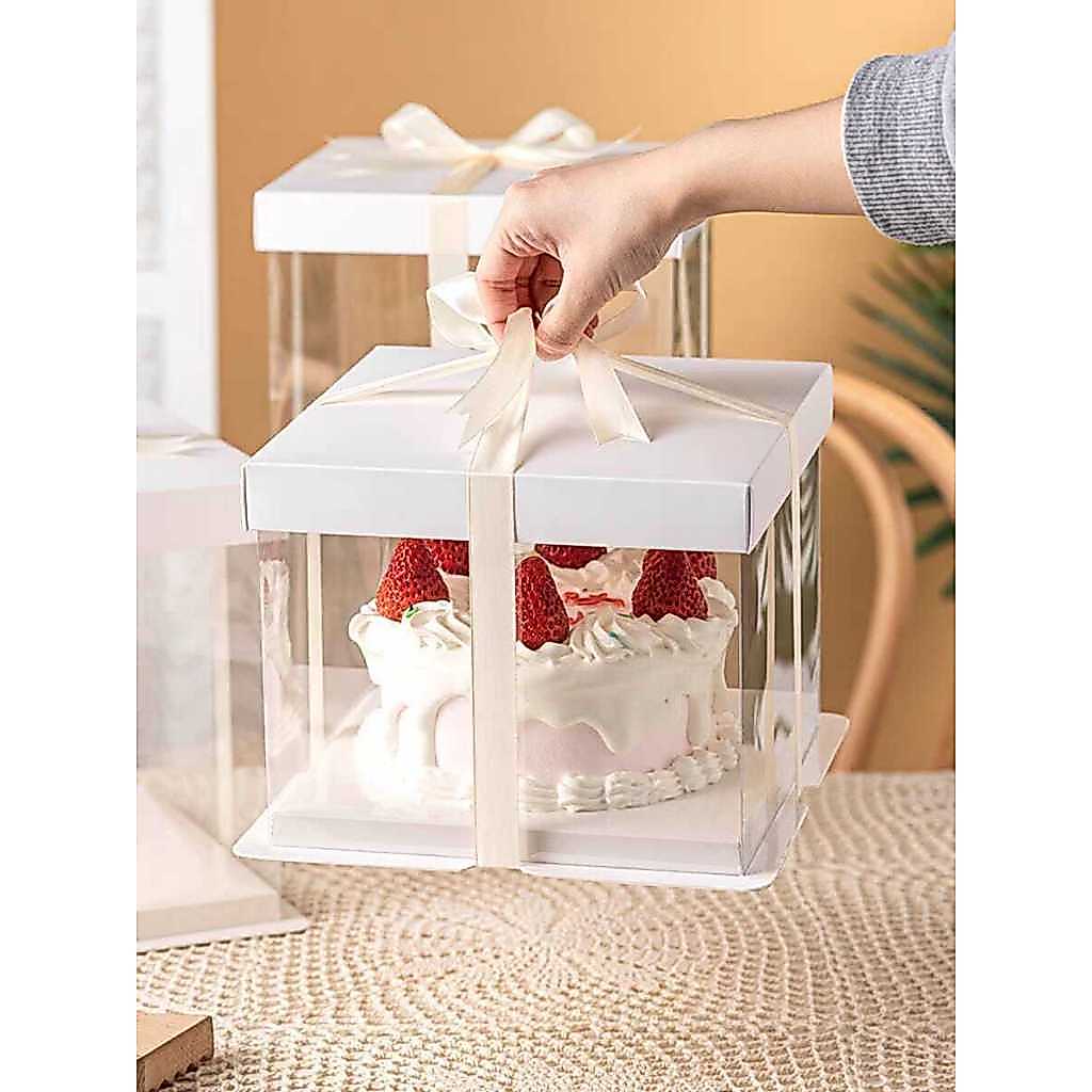Kotak Transparan Cake Box / Box Mika / Kotak Kue / Hantaran Wedding / Cakebox