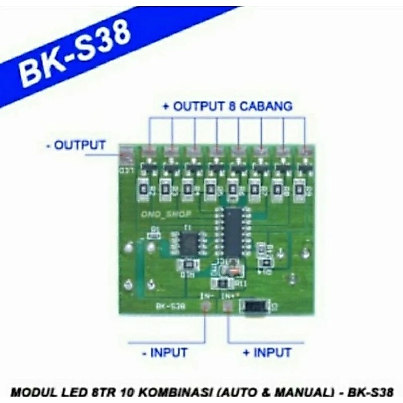 Modul Led BK S38 8TR 10kombinasi otomatis manualdc 12vol / 24vol Modul led stoplamp