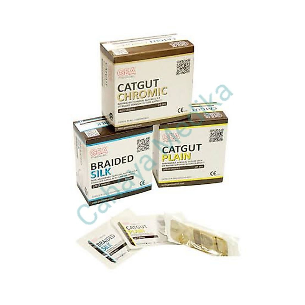 Catgut Benang Jahit Hecting / Catgut Suture (Silk / Chromic / Plain)