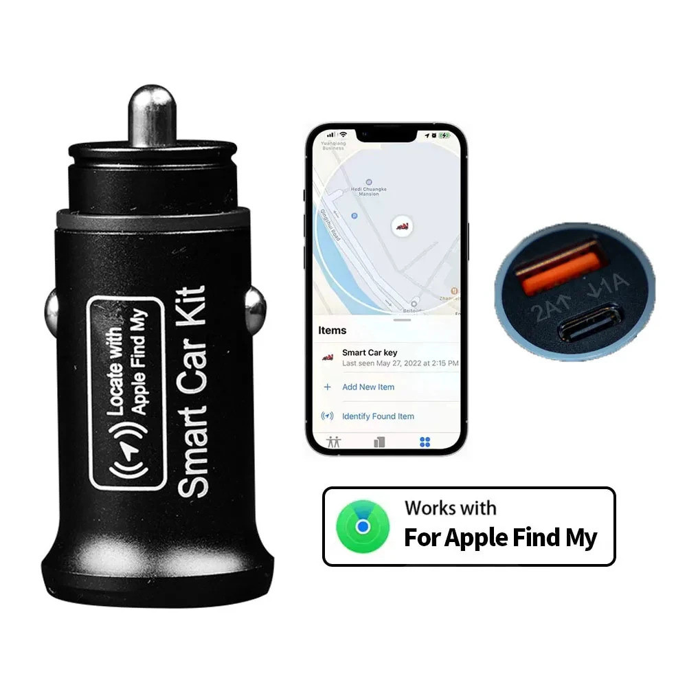 Pengisi Daya Mobil Mini Universal, Adaptor USB Type-C Pemantik Rokok, Pelacak GPS Tersembunyi Untuk 