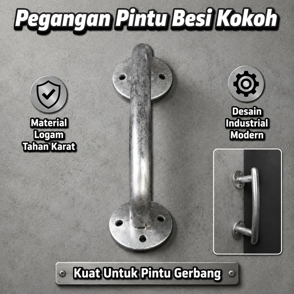 Gagang pintu industrial berbahan besi berkekuatan tinggi dirancang khusus untuk pintu gerbang besar 