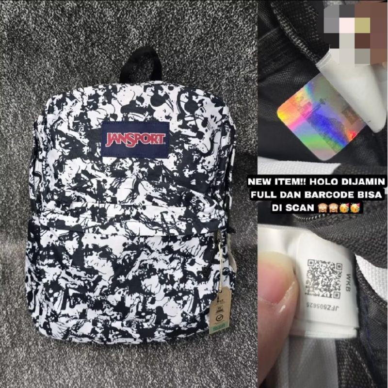 TAS JANSPORT TINTA HITAM TERBARU FULL TAG